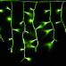 Гирлянда Айсикл (бахрома) светодиодный, 4,0 х 0,6 м, белый провод КАУЧУК, 230 В, диоды зеленые, 128 LED